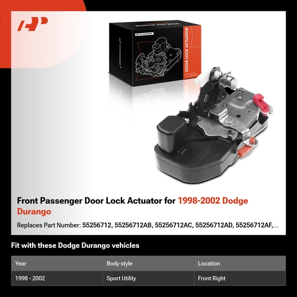 Front Passenger Door Lock Actuator for 1998-2002 Dodge Durango