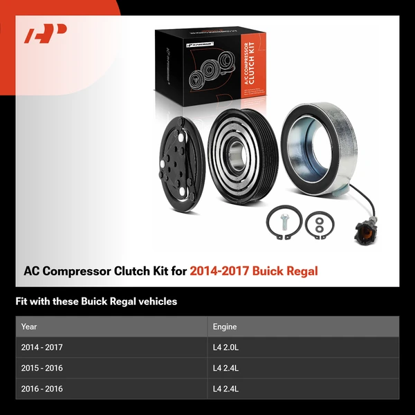 AC Compressor Clutch Kit for 2014-2017 Buick Regal