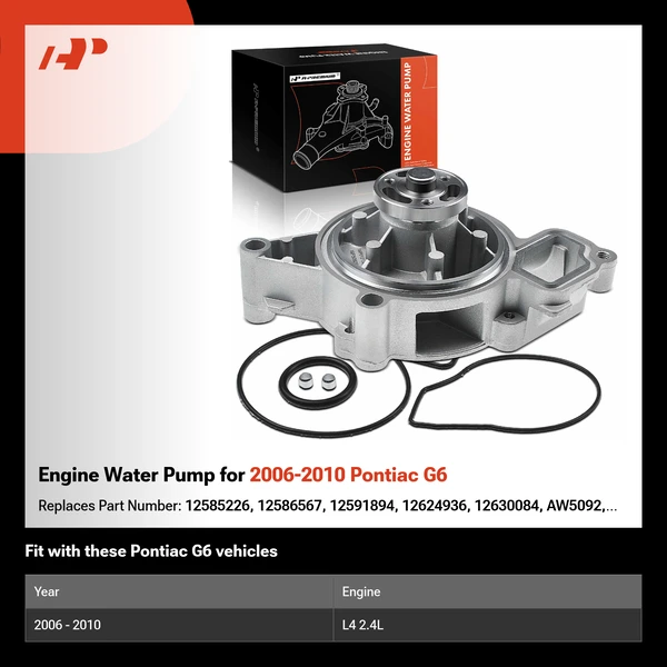 Engine Water Pump for 2006-2010 Pontiac G6