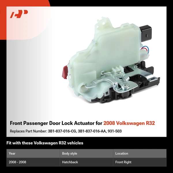 Front Passenger Door Lock Actuator for 2008 Volkswagen R32