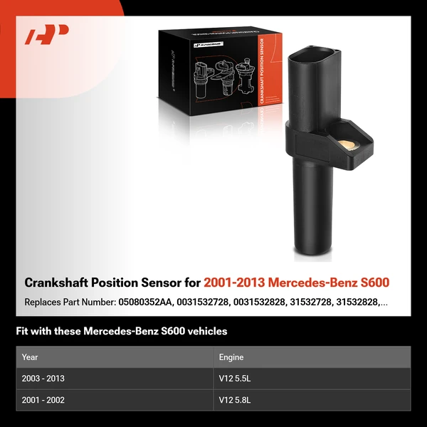 Crankshaft Position Sensor for 2001-2013 Mercedes-Benz S600