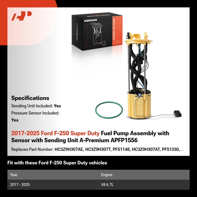 2017-2025 Ford F-250 Super Duty Fuel Pump Assembly with Sensor with Sending Unit A-Premium APFP1556