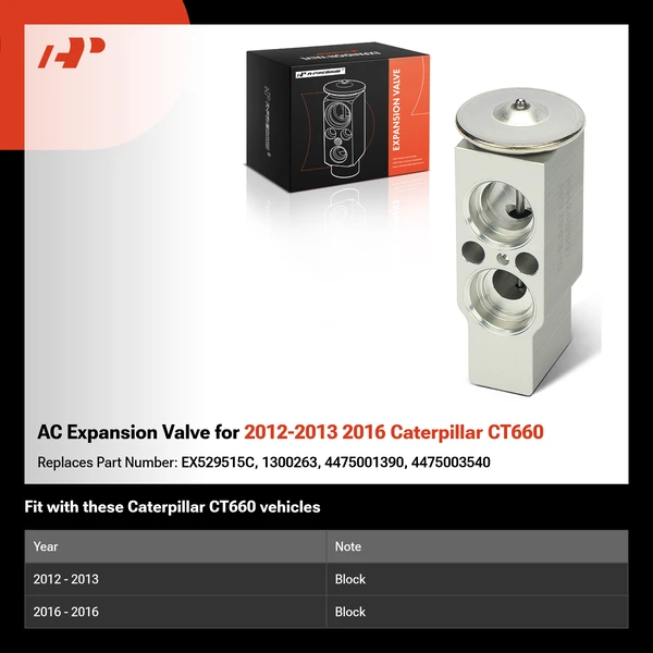 AC Expansion Valve for 2012-2013 2016 Caterpillar CT660