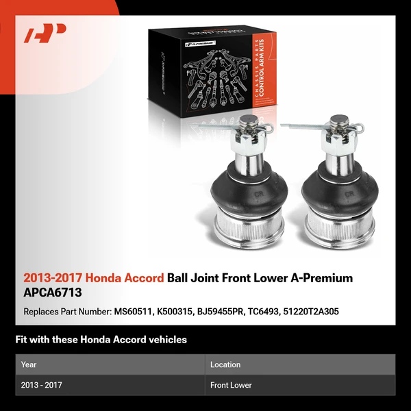 2013-2017 Honda Accord Ball Joint Front Lower A-Premium APCA6713