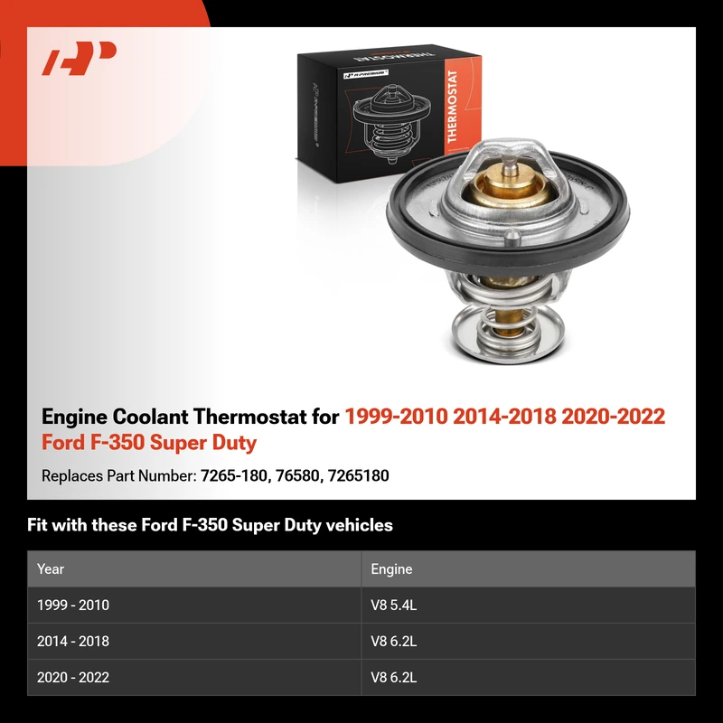Engine Coolant Thermostat for 1999-2010 2014-2018 2020-2022 Ford F-350 Super Duty