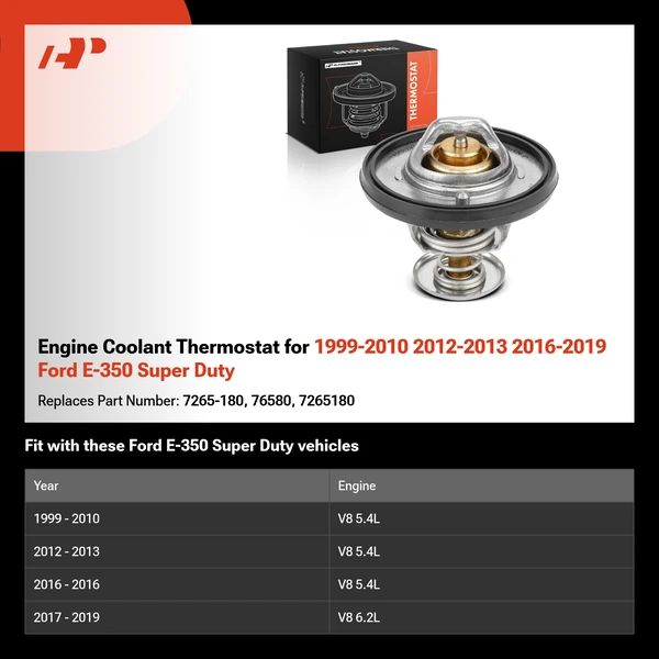 Engine Coolant Thermostat for 1999-2010 2012-2013 2016-2019 Ford E-350 Super Duty