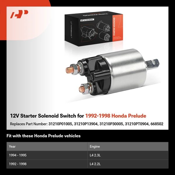 12V Starter Solenoid Switch for 1992-1998 Honda Prelude