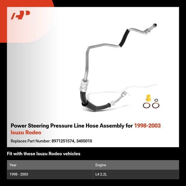 Power Steering Pressure Line Hose Assembly for 1998-2003 Isuzu Rodeo