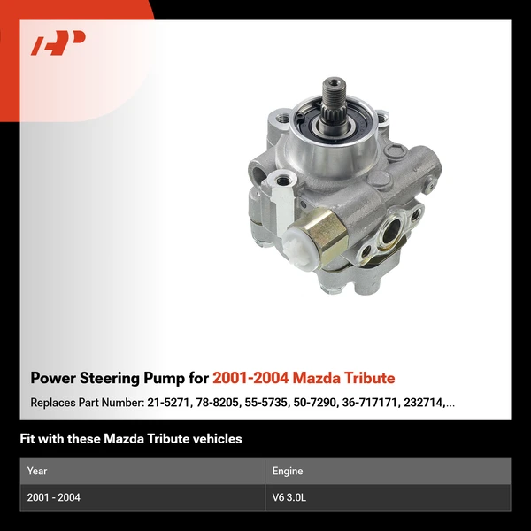 Power Steering Pump for 2001-2004 Mazda Tribute