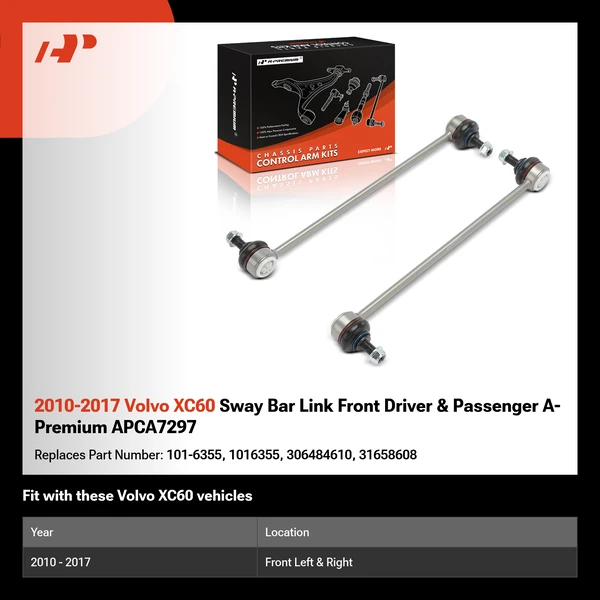 2010-2017 Volvo XC60 Sway Bar Link Front Driver & Passenger A-Premium APCA7297