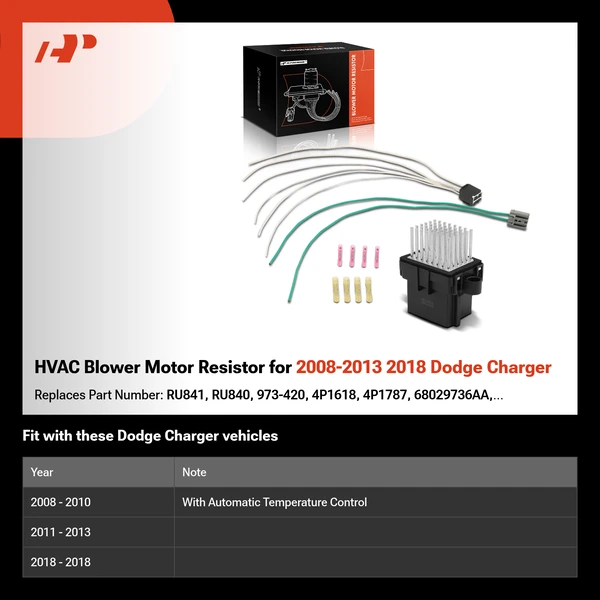 HVAC Blower Motor Resistor for 2008-2013 2018 Dodge Charger