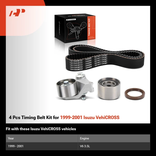 4 Pcs Timing Belt Kit for 1999-2001 Isuzu VehiCROSS