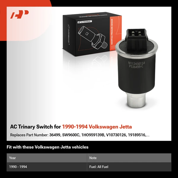 AC Trinary Switch for 1990-1994 Volkswagen Jetta