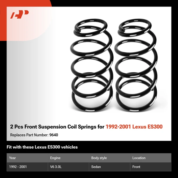 2 Pcs Front Suspension Coil Springs for 1992-2001 Lexus ES300