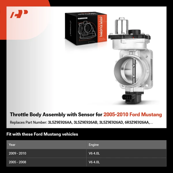 Throttle Body Assembly with Sensor for 2005-2010 Ford Mustang