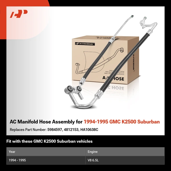 AC Manifold Hose Assembly for 1994-1995 GMC K2500 Suburban
