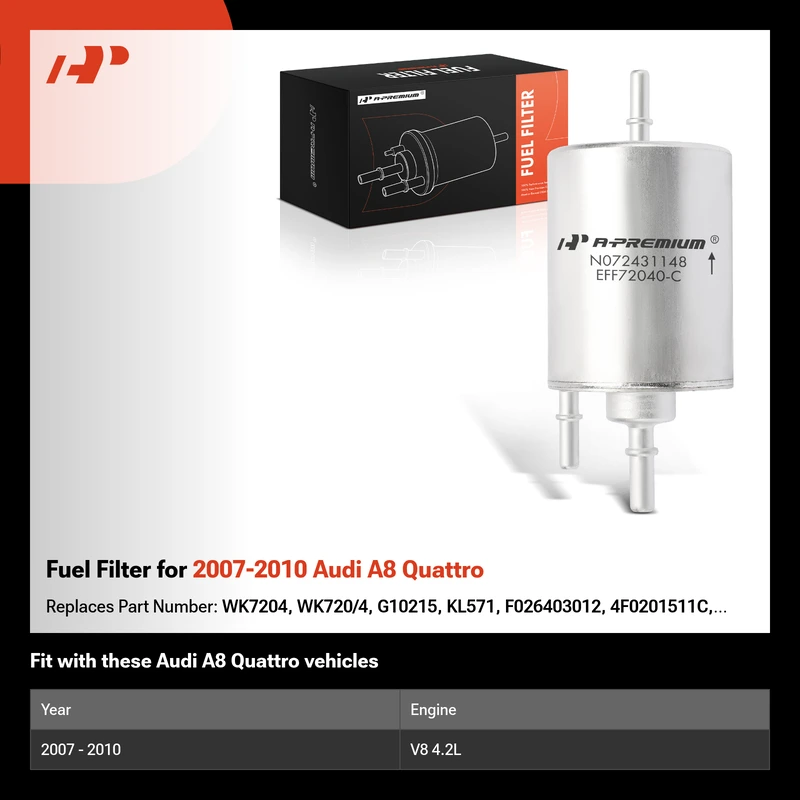 Fuel Filter for 2007-2010 Audi A8 Quattro
