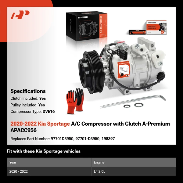 2020-2022 Kia Sportage A/C Compressor with Clutch A-Premium APACC956