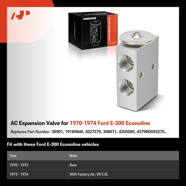 AC Expansion Valve for 1970-1974 Ford E-300 Econoline