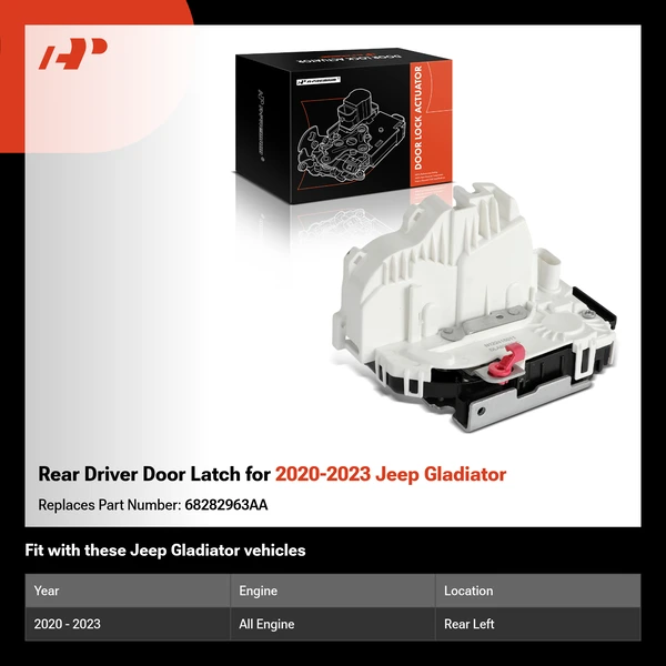 Rear Driver Door Latch for 2020-2023 Jeep Gladiator
