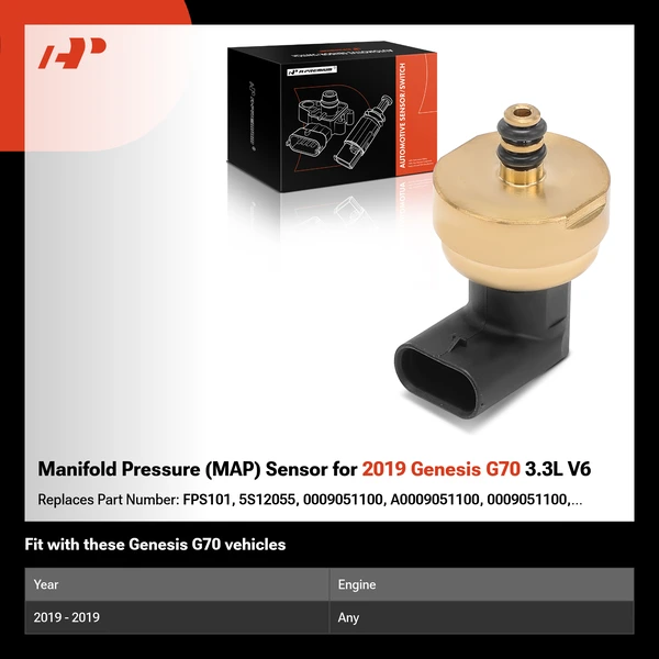 Manifold Pressure (MAP) Sensor for 2019 Genesis G70 3.3L V6