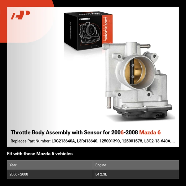 Throttle Body Assembly with Sensor for 2006-2008 Mazda 6