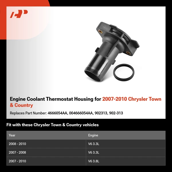 Engine Coolant Thermostat Housing for 2007-2010 Chrysler Town & Country