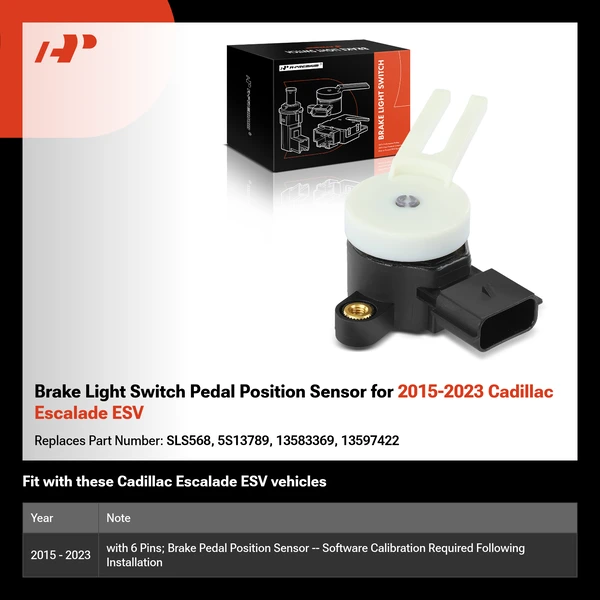 Brake Light Switch Pedal Position Sensor for 2015-2023 Cadillac Escalade ESV