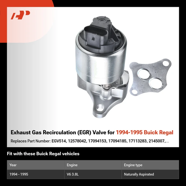 Exhaust Gas Recirculation (EGR) Valve for 1994-1995 Buick Regal