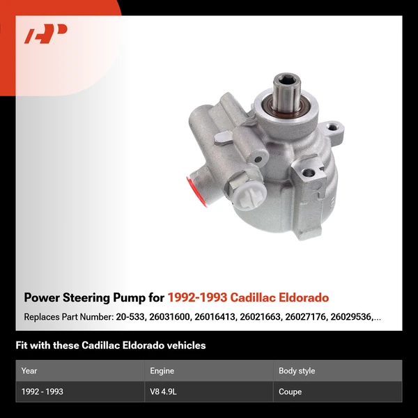 Power Steering Pump for 1992-1993 Cadillac Eldorado