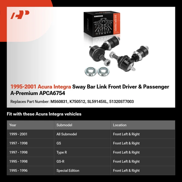 1995-2001 Acura Integra Sway Bar Link Front Driver & Passenger A-Premium APCA6754