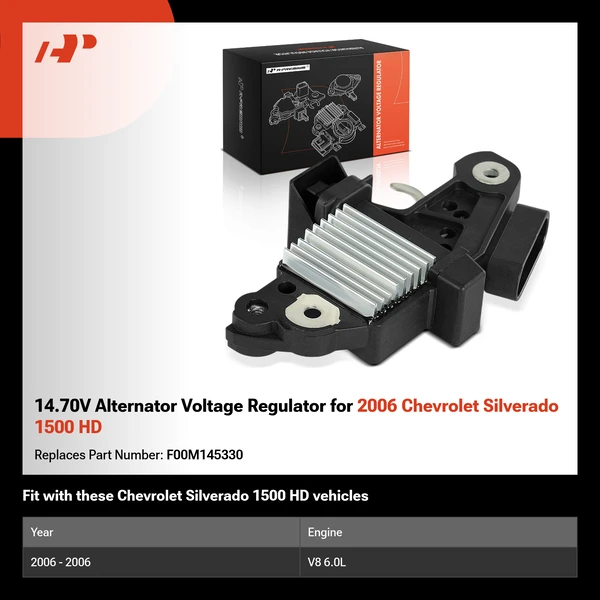 14.70V Alternator Voltage Regulator for 2006 Chevrolet Silverado 1500 HD
