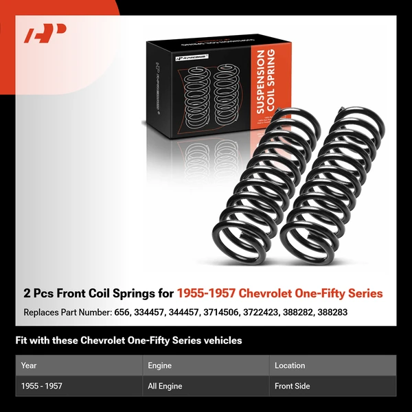2 Pcs Front Coil Springs for 1955-1957 Chevrolet One-Fifty Series