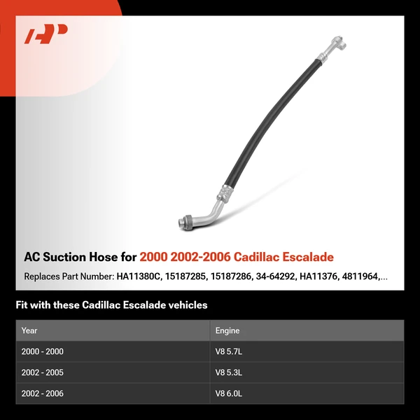 AC Suction Hose for 2000 2002-2006 Cadillac Escalade