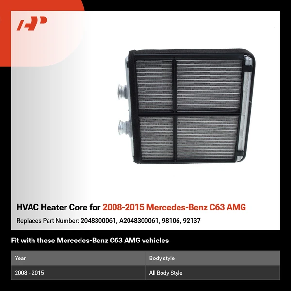 HVAC Heater Core for 2008-2015 Mercedes-Benz C63 AMG