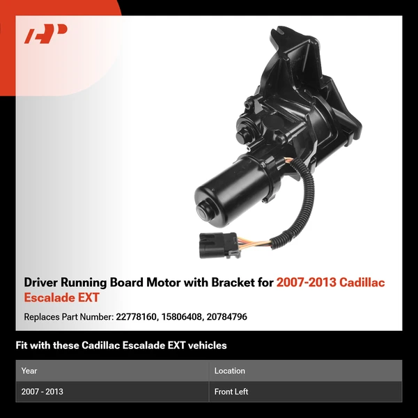 Driver Running Board Motor with Bracket for 2007-2013 Cadillac Escalade EXT