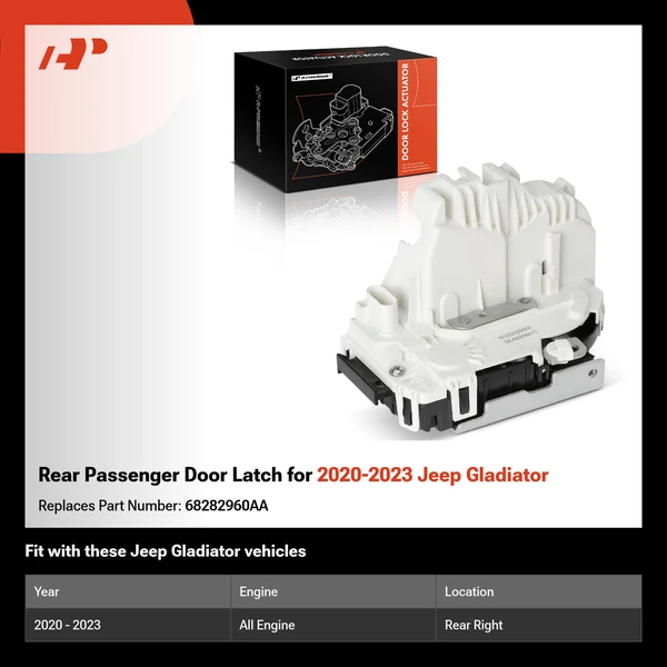 Rear Passenger Door Latch for 2020-2023 Jeep Gladiator