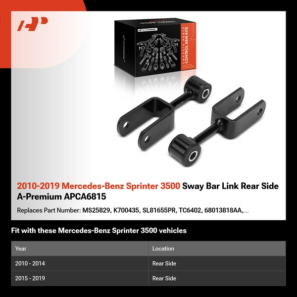 2010-2019 Mercedes-Benz Sprinter 3500 Sway Bar Link Rear Side A-Premium APCA6815