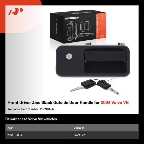 Front Driver Zinc Black Outside Door Handle for 2004 Volvo VN