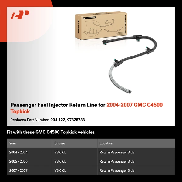 Passenger Fuel Injector Return Line for 2004-2007 GMC C4500 Topkick