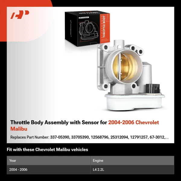 Throttle Body Assembly with Sensor for 2004-2006 Chevrolet Malibu