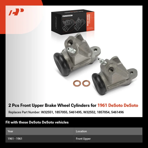 2 Pcs Front Upper Brake Wheel Cylinders for 1961 DeSoto DeSoto