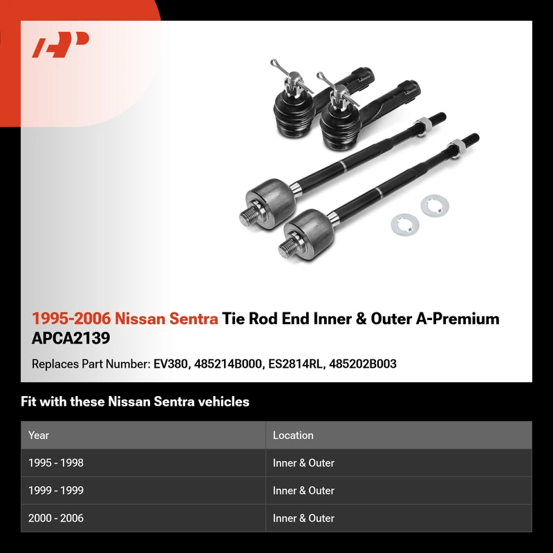 1995-2006 Nissan Sentra Tie Rod End Inner & Outer A-Premium APCA2139