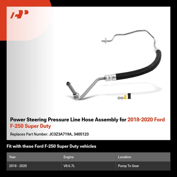 Power Steering Pressure Line Hose Assembly for 2018-2020 Ford F-250 Super Duty