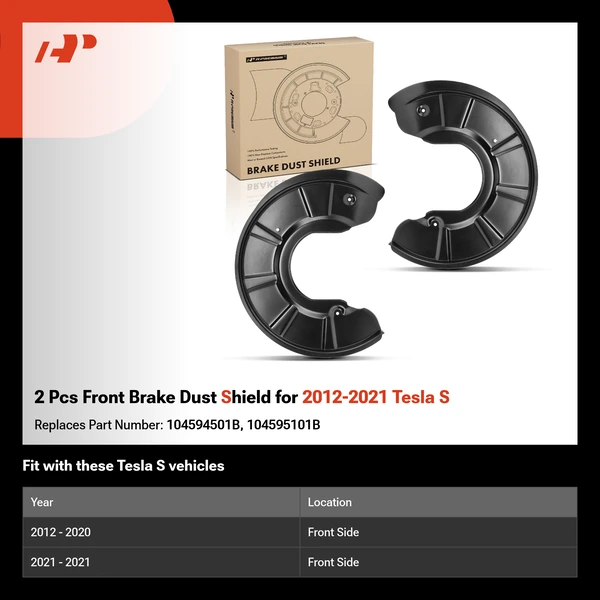 2 Pcs Front Brake Dust Shield for 2012-2021 Tesla S