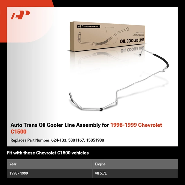 Auto Trans Oil Cooler Line Assembly for 1998-1999 Chevrolet C1500