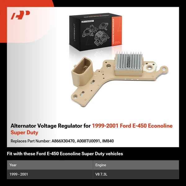 Alternator Voltage Regulator for 1999-2001 Ford E-450 Econoline Super Duty