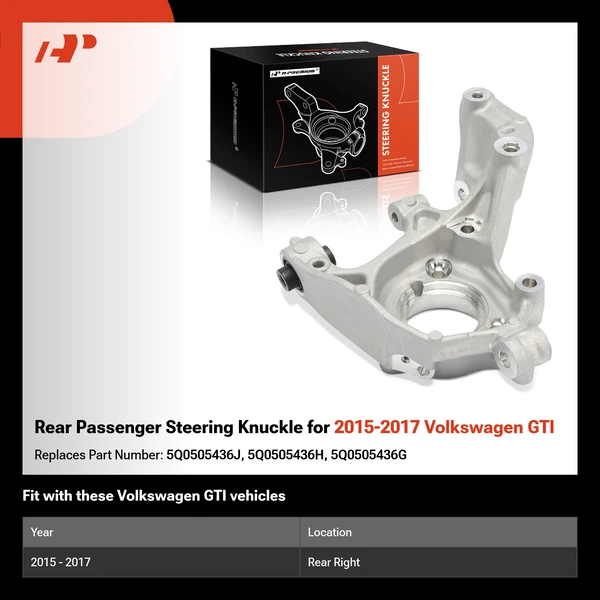Rear Passenger Steering Knuckle for 2015-2017 Volkswagen GTI