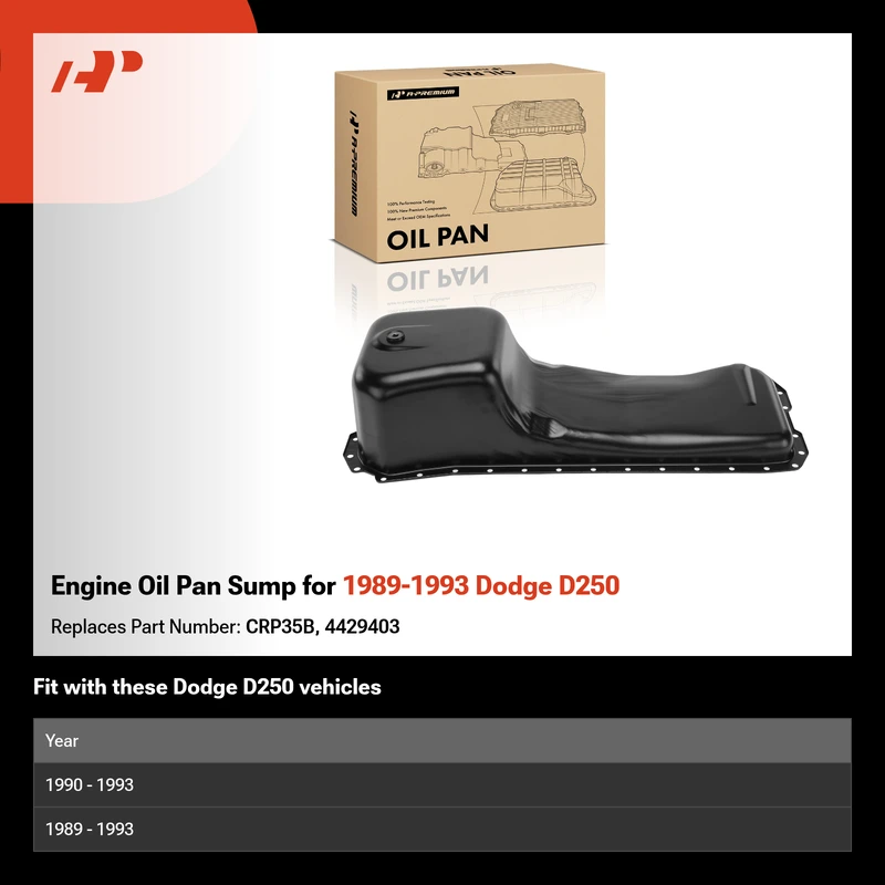 Engine Oil Pan Sump for 1989-1993 Dodge D250