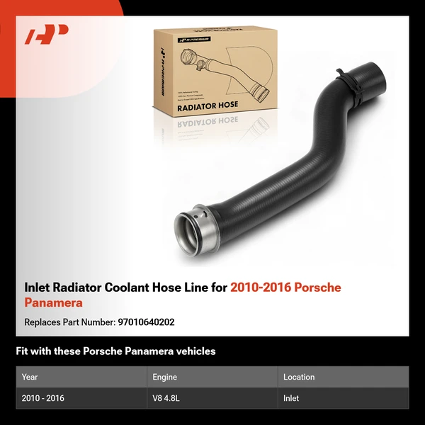 Inlet Radiator Coolant Hose Line for 2010-2016 Porsche Panamera